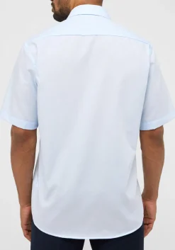ETERNA comfort fit overhemd korte mouw, popeline, lichtblauw