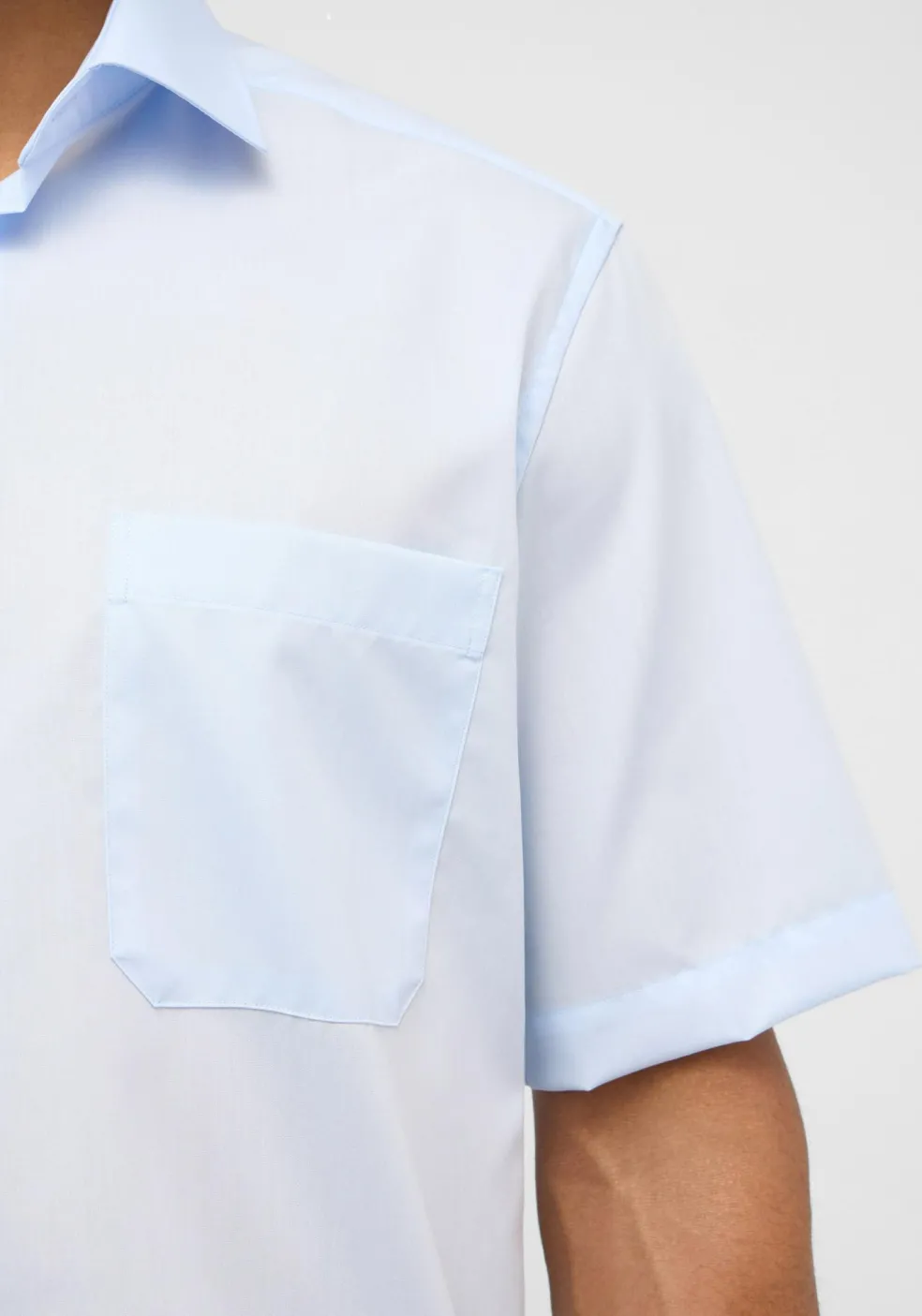 ETERNA comfort fit overhemd korte mouw, popeline, lichtblauw