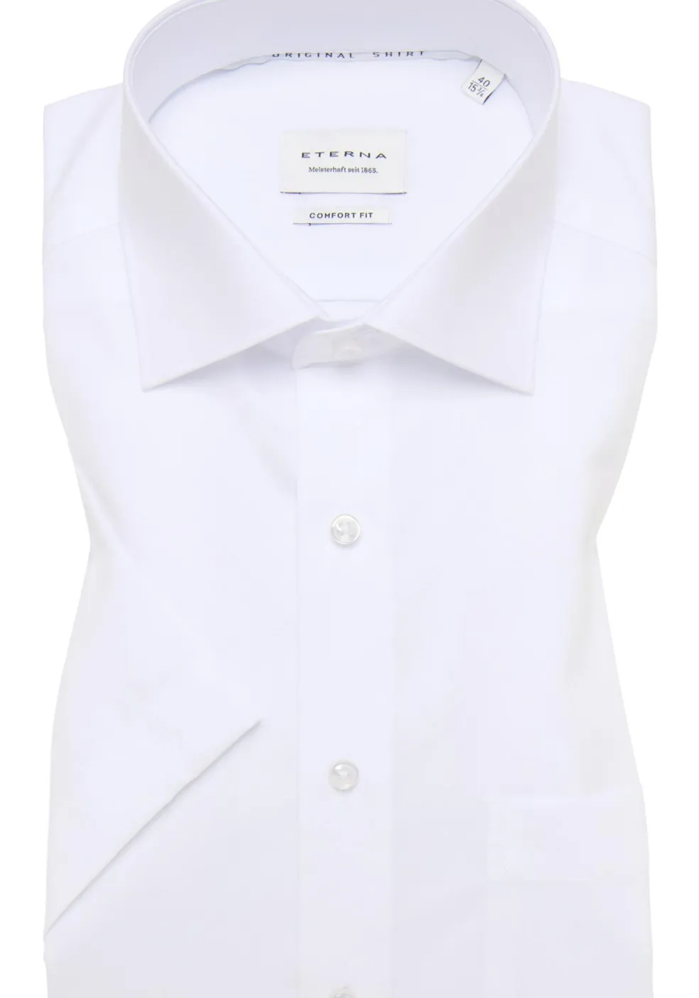 ETERNA comfort fit overhemd korte mouw, popeline, wit