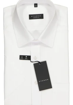 ETERNA comfort fit overhemd, korte mouw, poplin heren overhemd, wit