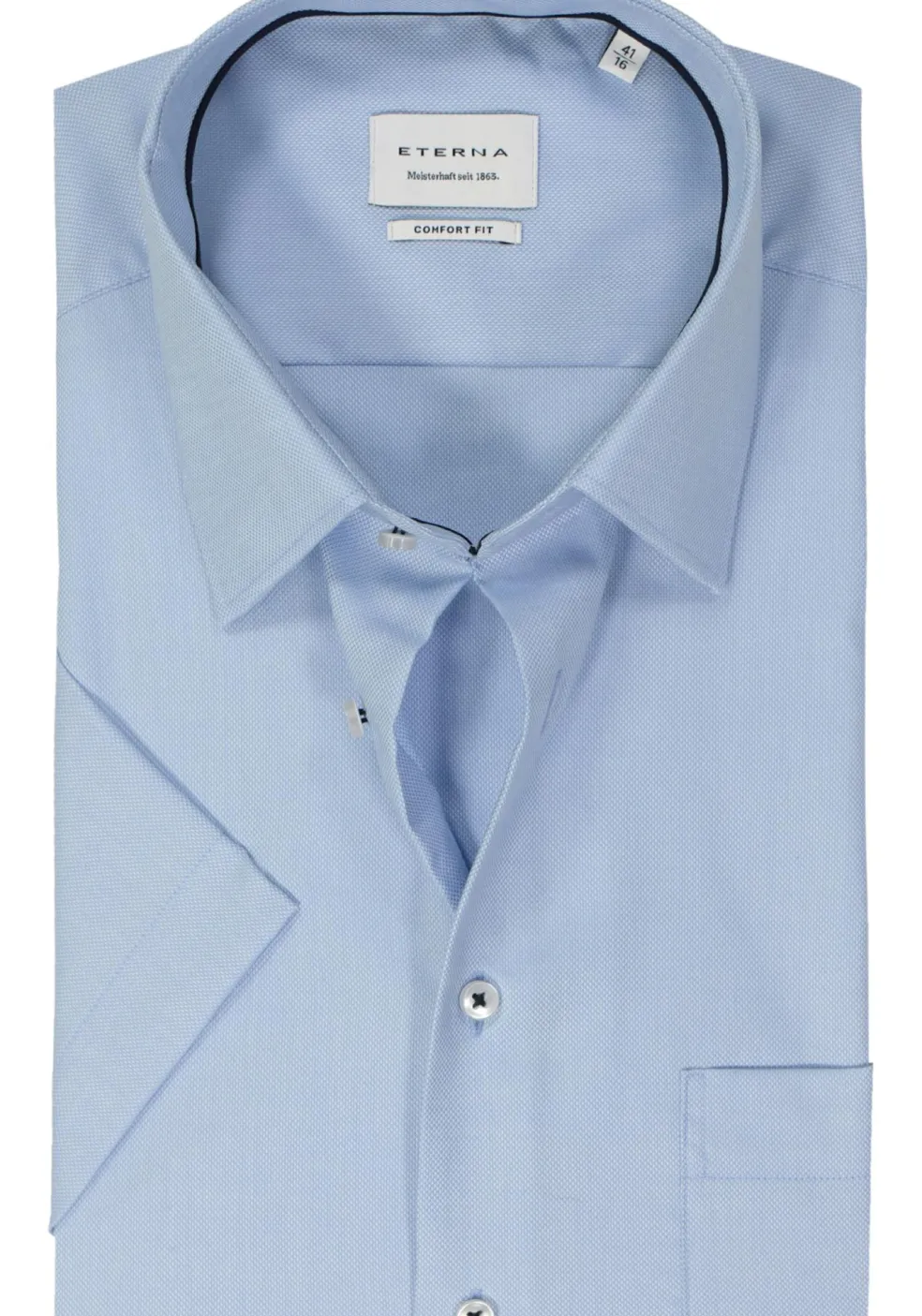 ETERNA comfort fit overhemd korte mouw, natte, lichtblauw