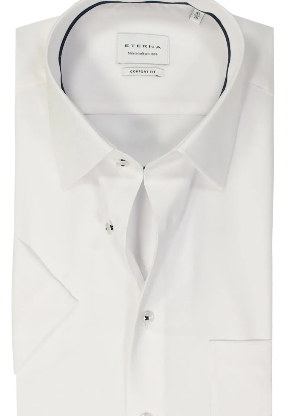 ETERNA comfort fit overhemd korte mouw, natte, wit
