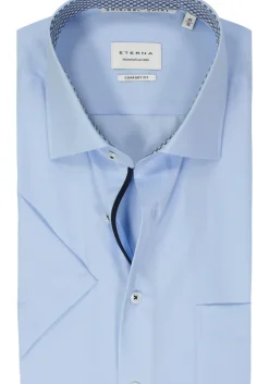ETERNA comfort fit overhemd korte mouw, popeline, lichtblauw