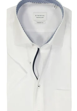 ETERNA comfort fit overhemd korte mouw, popeline, wit