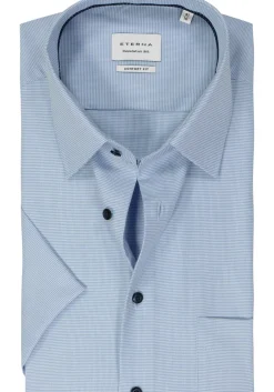 ETERNA comfort fit overhemd korte mouw, twill, lichtblauw