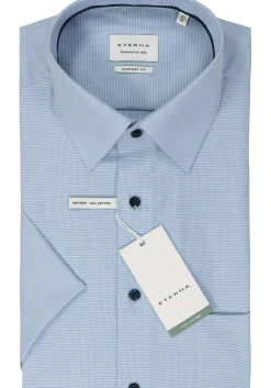 ETERNA comfort fit overhemd korte mouw, twill, lichtblauw