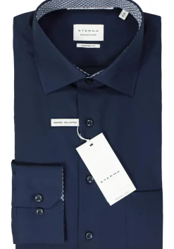 ETERNA comfort fit overhemd, popeline, donkerblauw