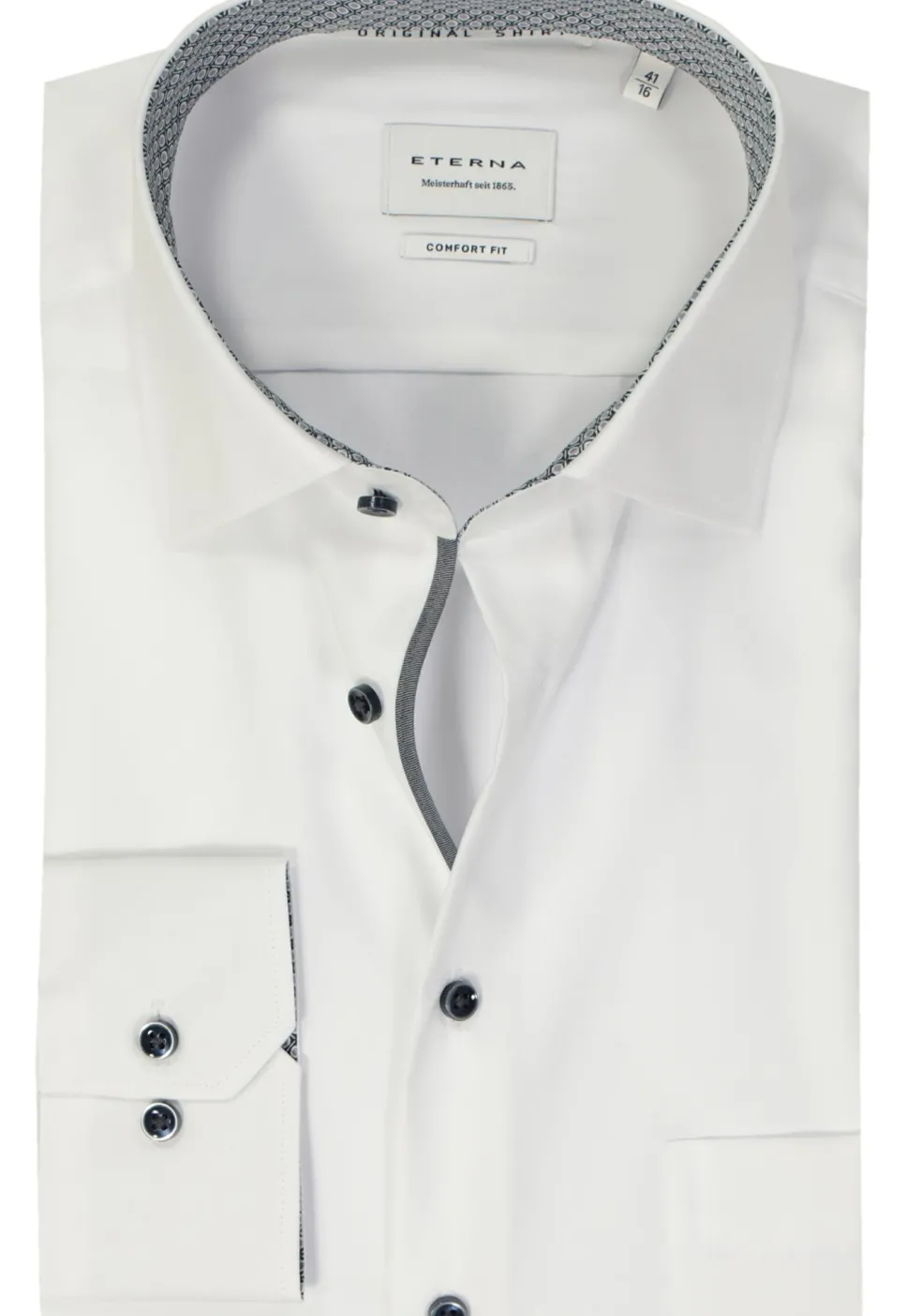 ETERNA comfort fit overhemd, popeline, wit