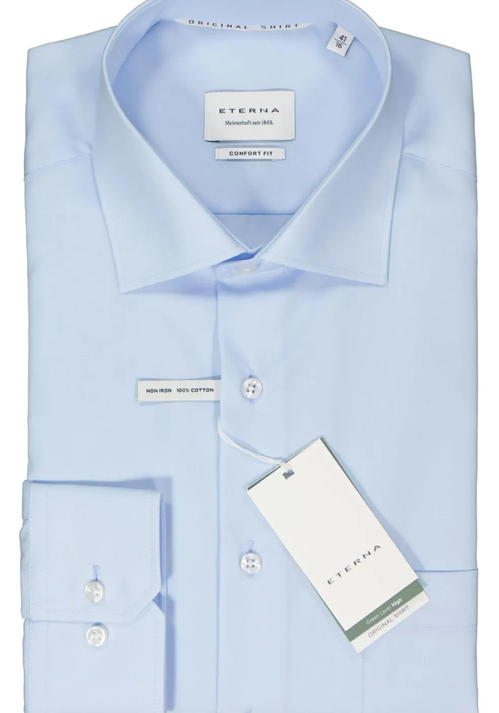 ETERNA comfort fit overhemd, popeline, lichtblauw