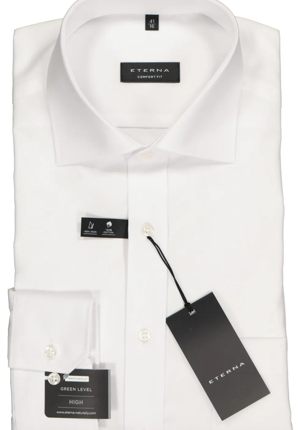 ETERNA comfort fit overhemd, poplin heren overhemd, wit