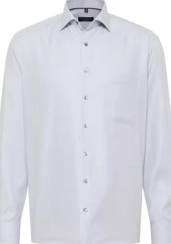 ETERNA comfort fit overhemd, structuur, grijs
