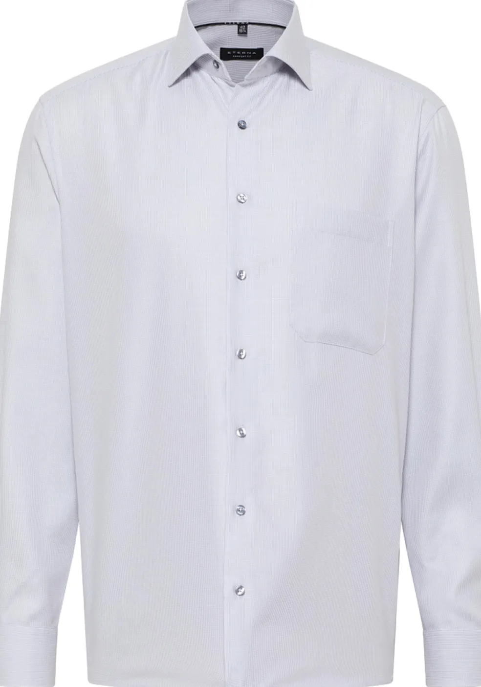 ETERNA comfort fit overhemd, structuur, grijs