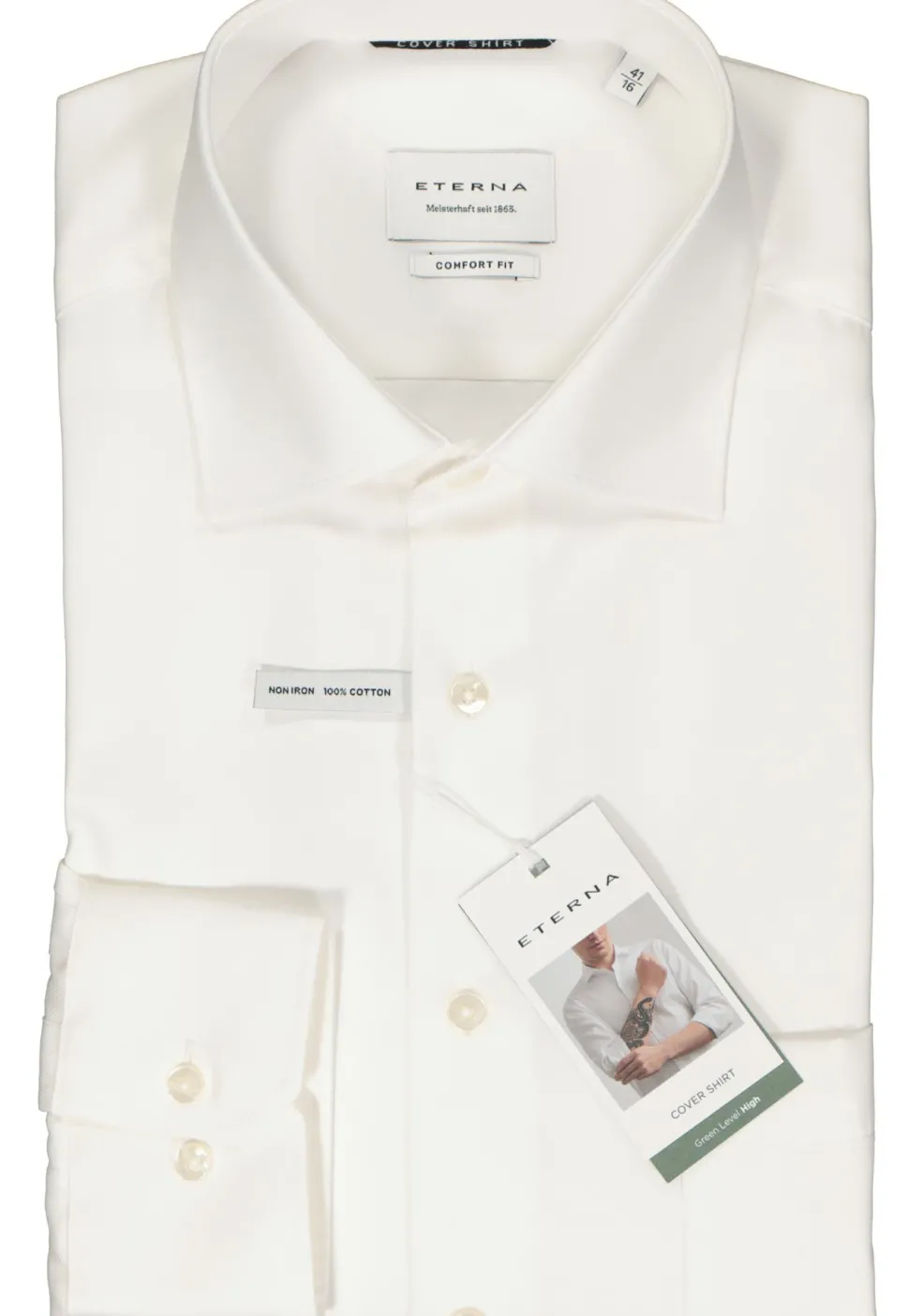 ETERNA comfort fit overhemd, twill, ecru