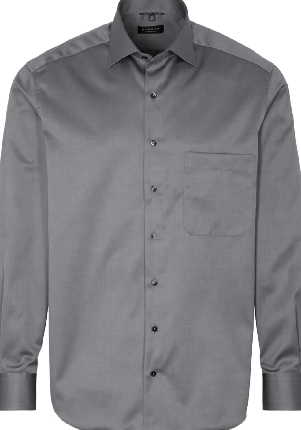 ETERNA comfort fit overhemd, twill, antraciet grijs