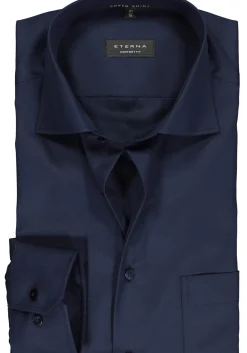 ETERNA comfort fit overhemd, twill heren overhemd, donkerblauw