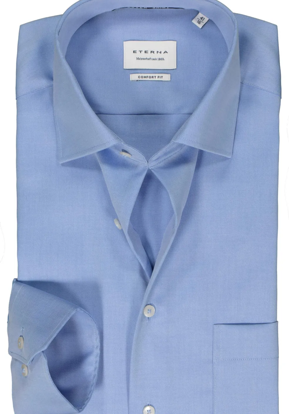 ETERNA comfort fit overhemd, twill, blauw