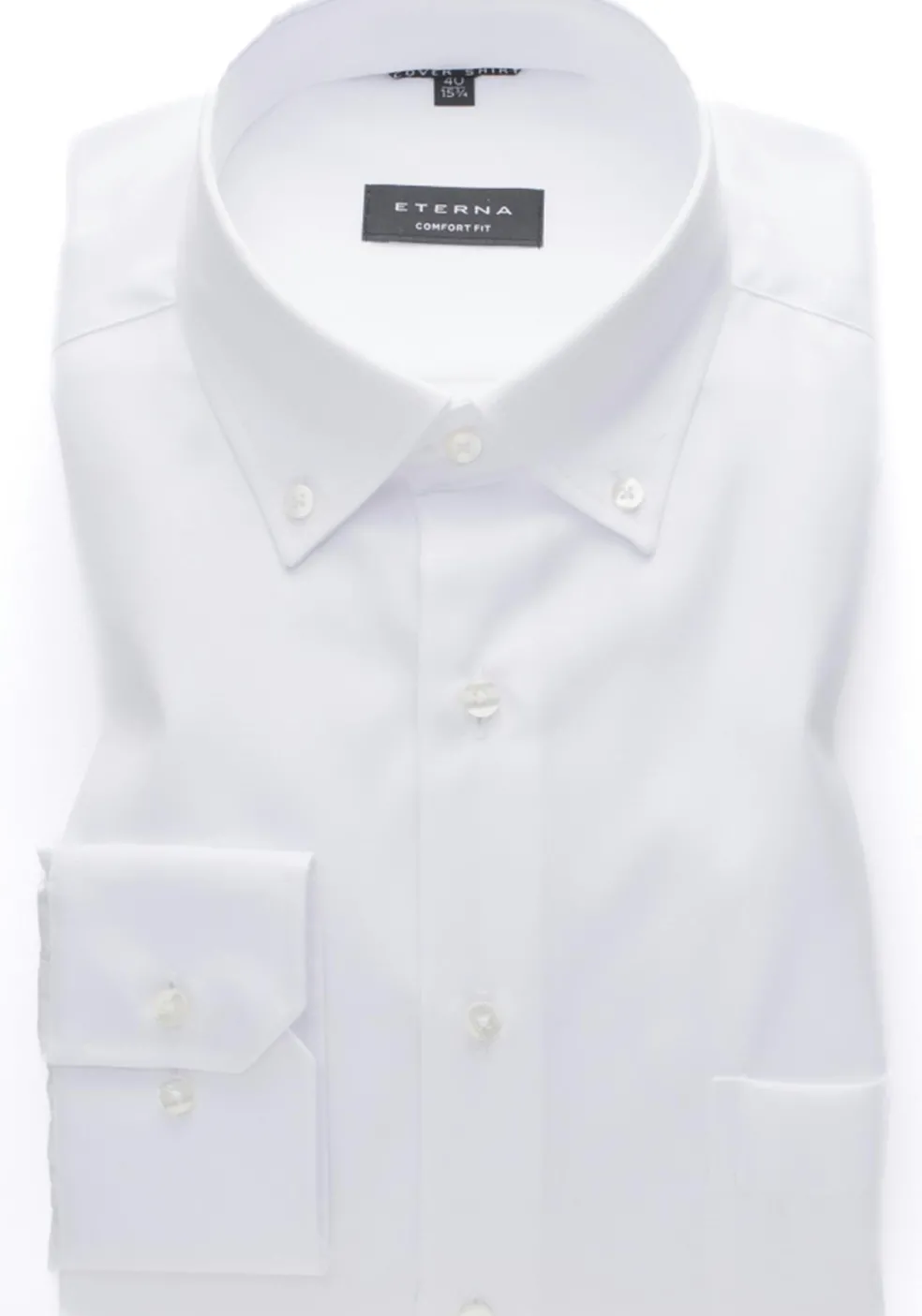 ETERNA comfort fit overhemd, twill, wit