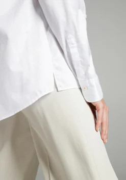 ETERNA 1863 dames blouse A-lijn, twill satijnbinding, wit