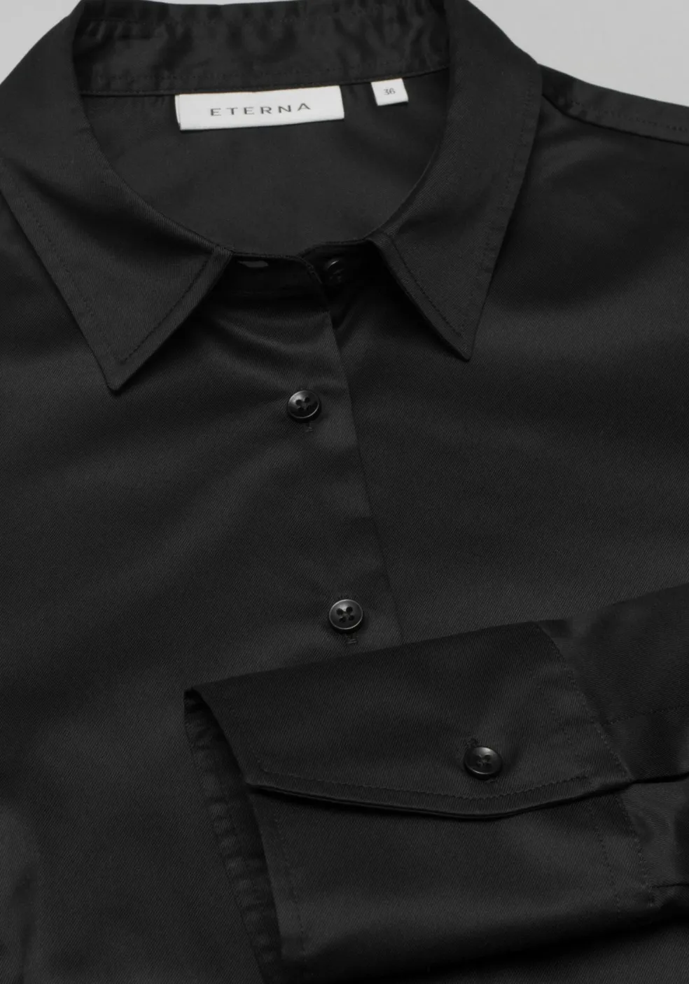ETERNA dames blouse modern classic, zwart