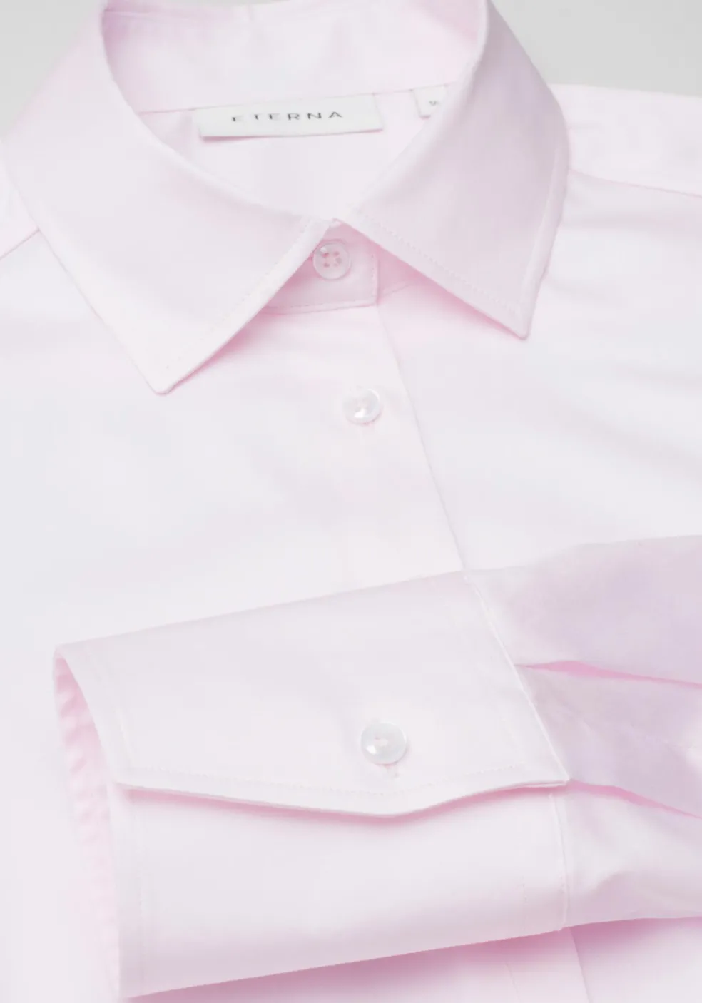 ETERNA dames blouse modern classic, stretch satijnbinding, roze