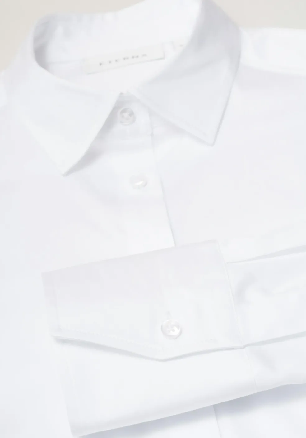 ETERNA dames blouse modern classic, stretch satijnbinding, wit