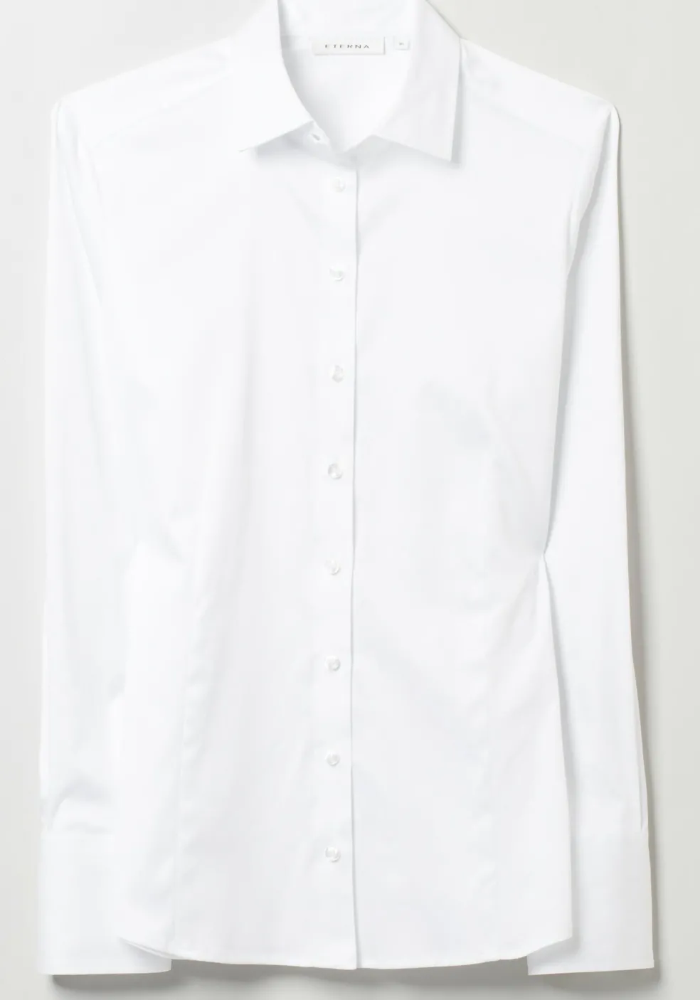 ETERNA dames blouse modern classic, stretch satijnbinding, wit