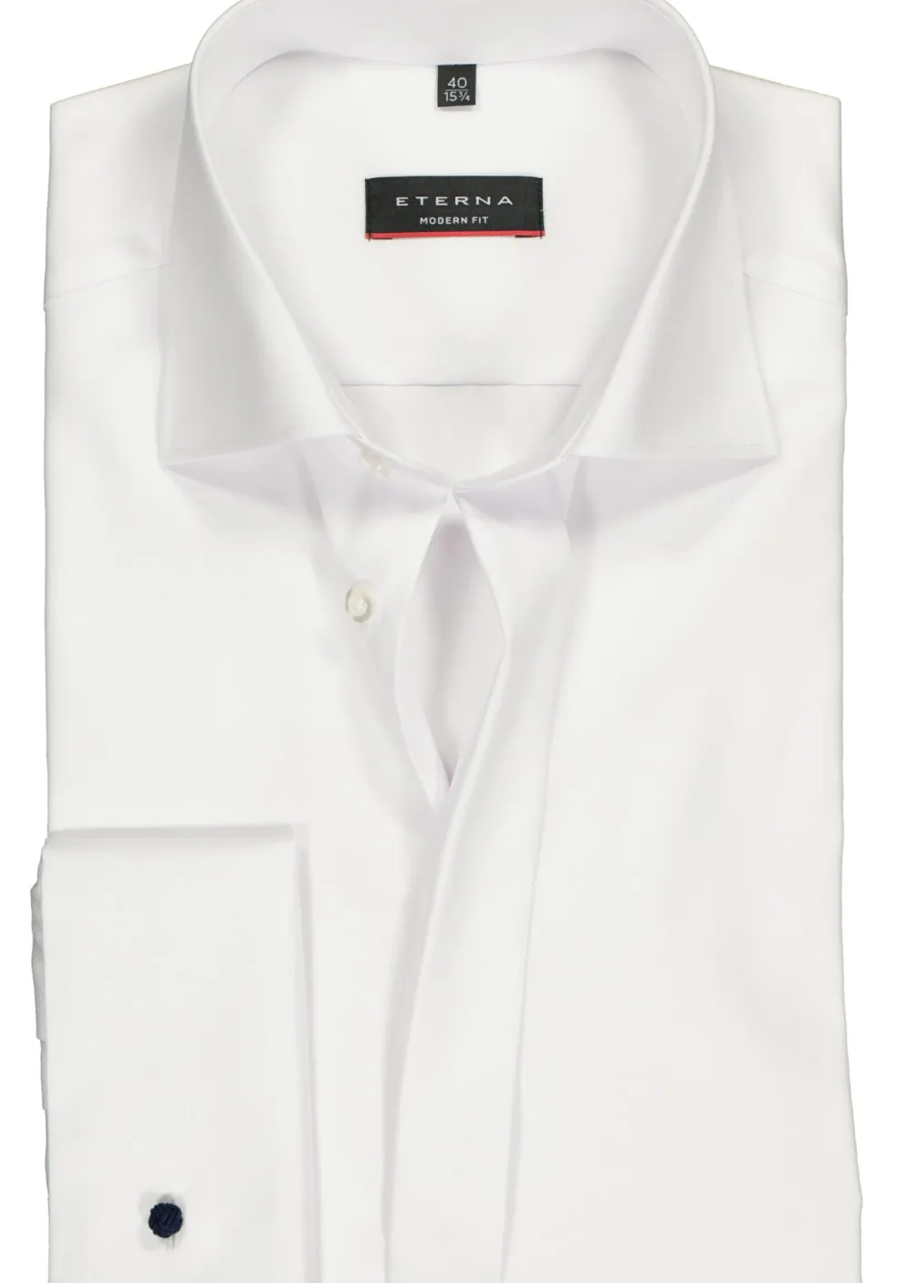 ETERNA modern fit overhemd, dubbele manchet, niet doorschijnend twill heren overhemd, wit