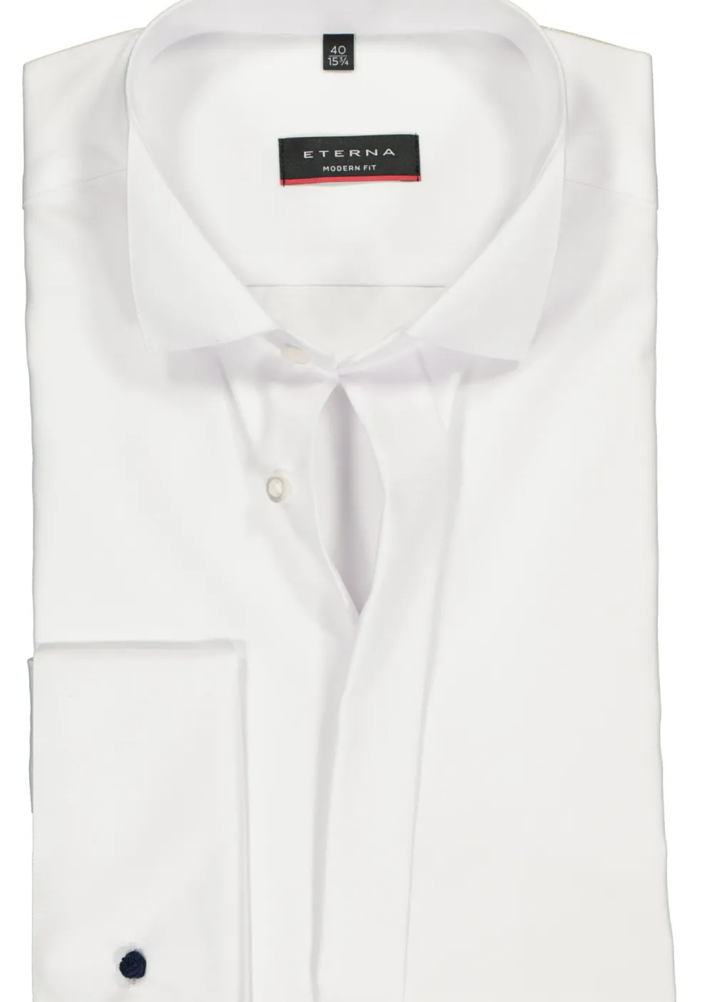 ETERNA modern fit overhemd, dubbele manchet, niet doorschijnend twill heren overhemd, wit