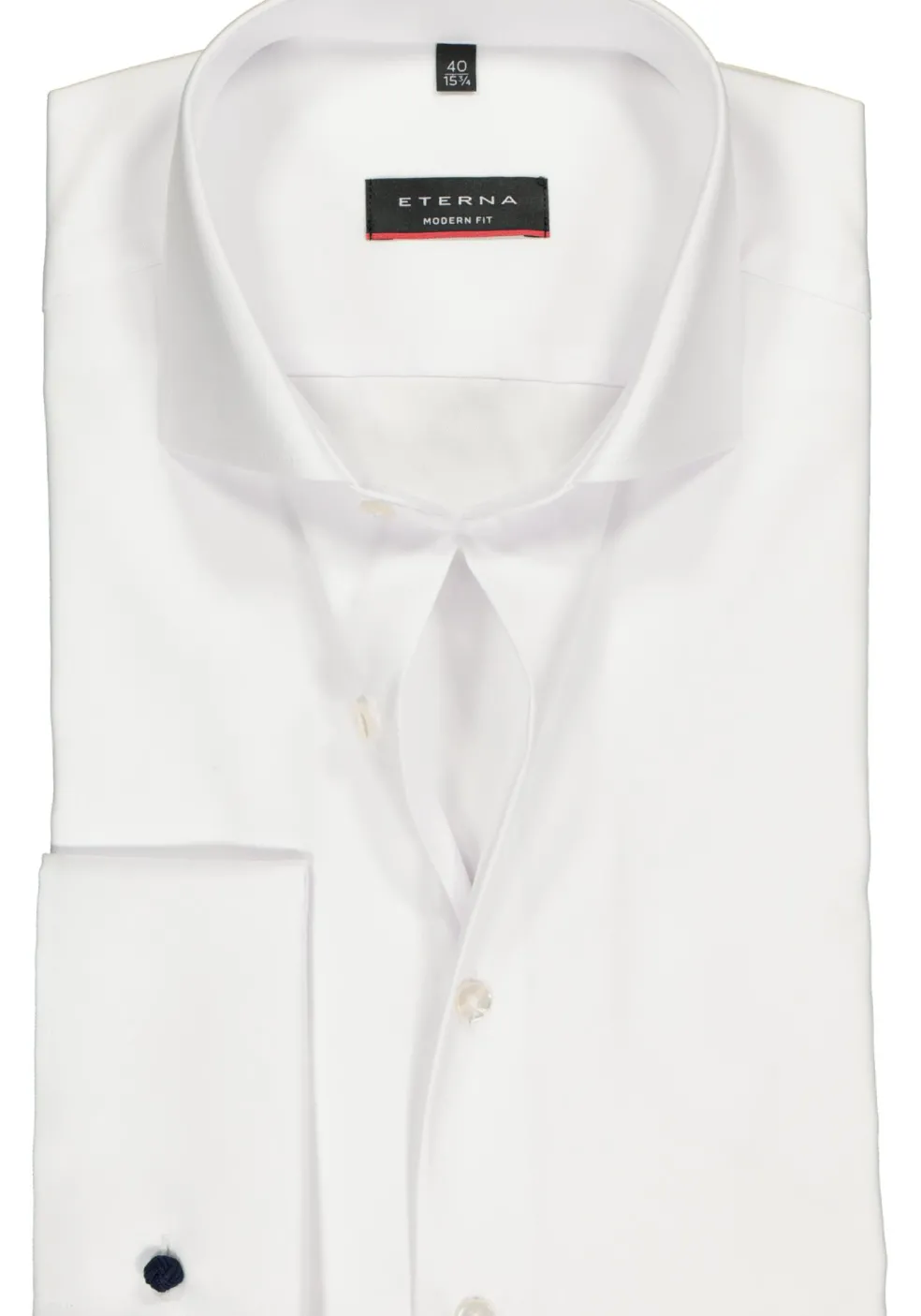 ETERNA modern fit overhemd, dubbele manchet, niet doorschijnend twill heren overhemd, wit