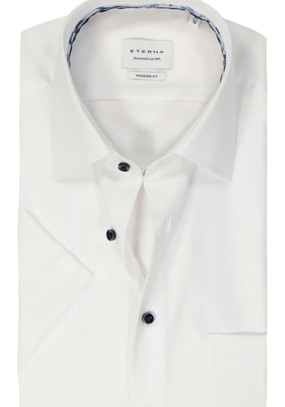 ETERNA modern fit overhemd korte mouw, Oxford, wit