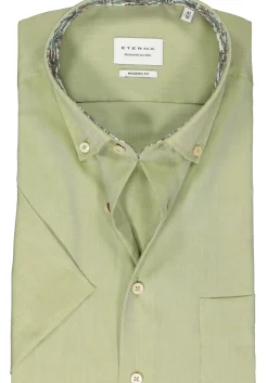 ETERNA modern fit overhemd korte mouw, Oxford, groen (contrast)