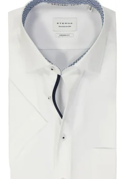 ETERNA modern fit overhemd korte mouw, popeline, wit