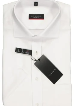 ETERNA modern fit overhemd, korte mouw, poplin heren overhemd, wit