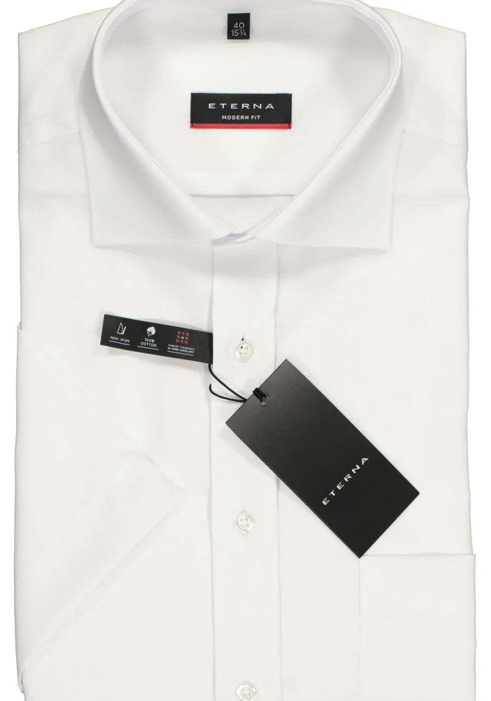 ETERNA modern fit overhemd, korte mouw, poplin heren overhemd, wit