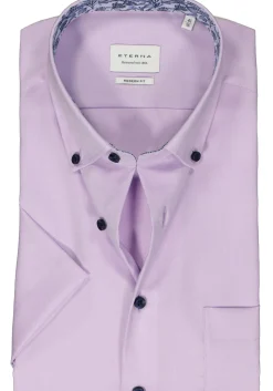 ETERNA modern fit overhemd korte mouw, Oxford, paars (contrast)