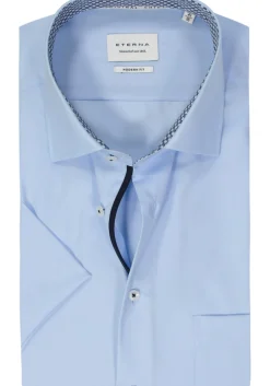 ETERNA modern fit overhemd korte mouw, popeline, lichtblauw