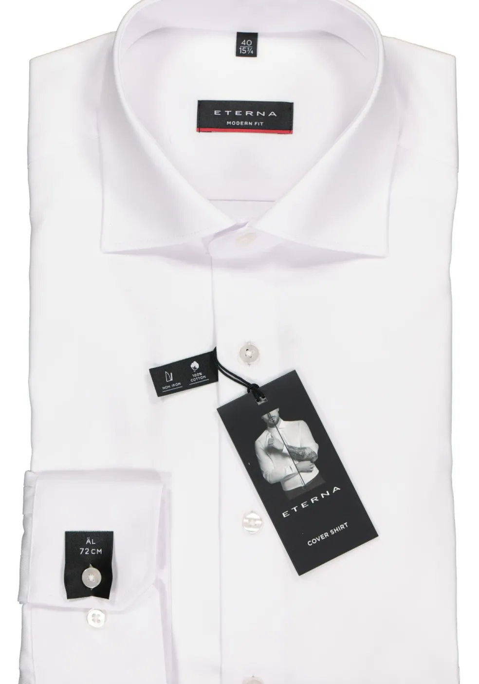 ETERNA modern fit overhemd, mouwlengte 72 cm, niet doorschijnend twill heren overhemd, wit