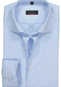 ETERNA modern fit overhemd, mouwlengte 7, niet doorschijnend twill heren overhemd, lichtblauw