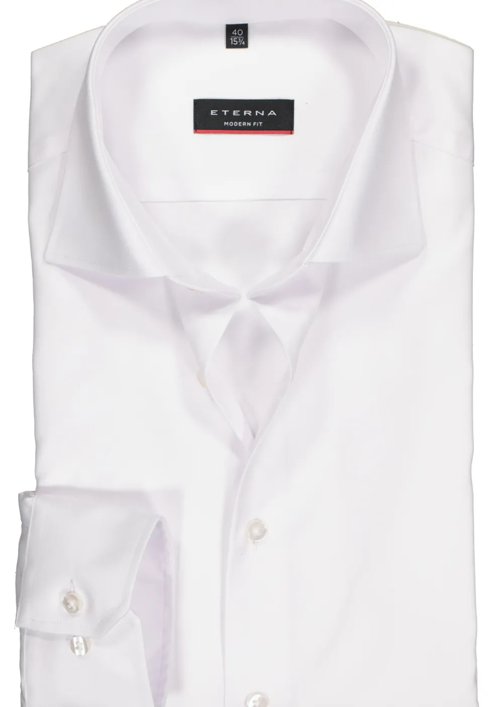 ETERNA modern fit overhemd, mouwlengte 7, niet doorschijnend twill heren overhemd, wit