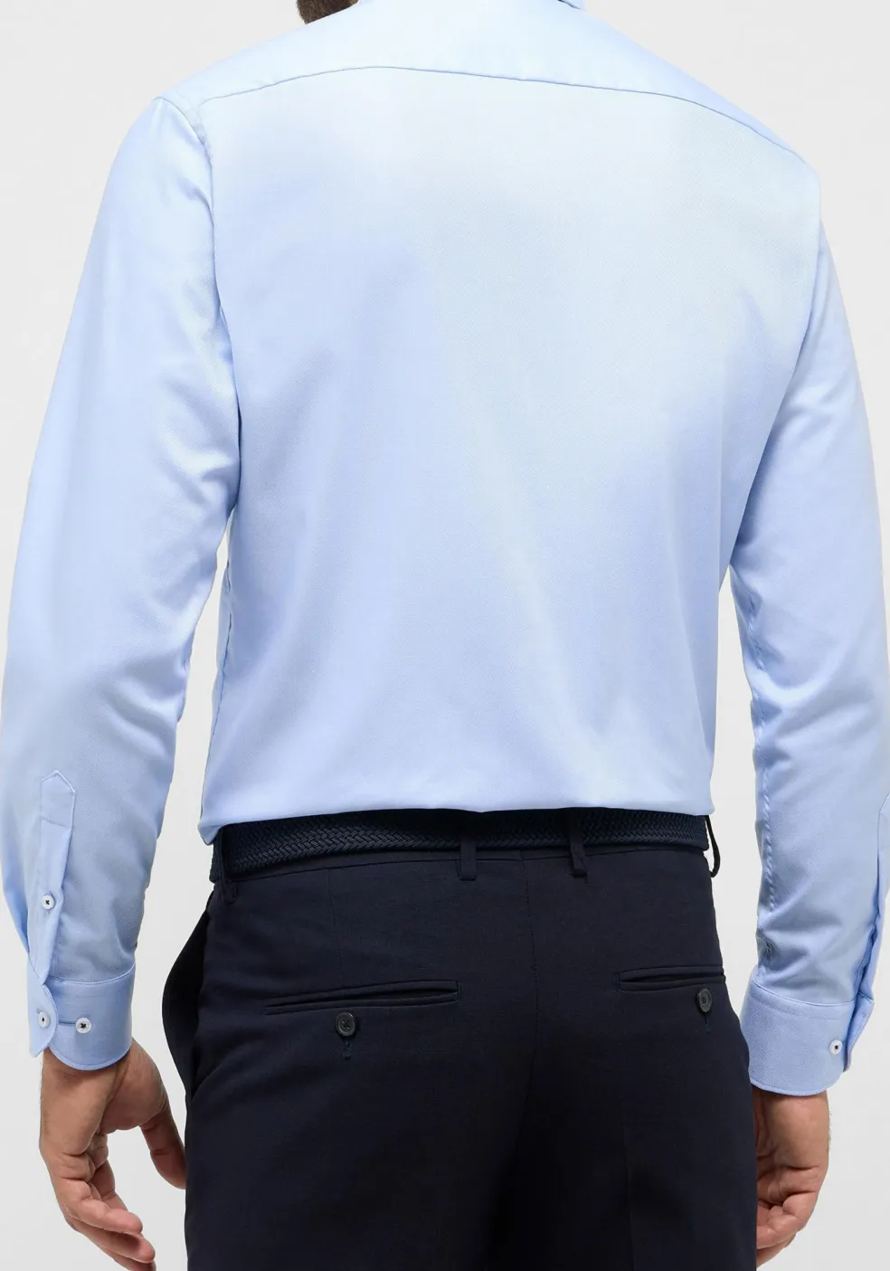ETERNA modern fit overhemd, natte, lichtblauw