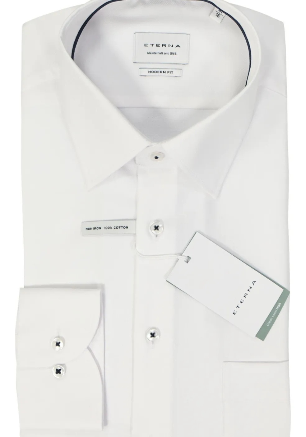 ETERNA modern fit overhemd, natte, wit