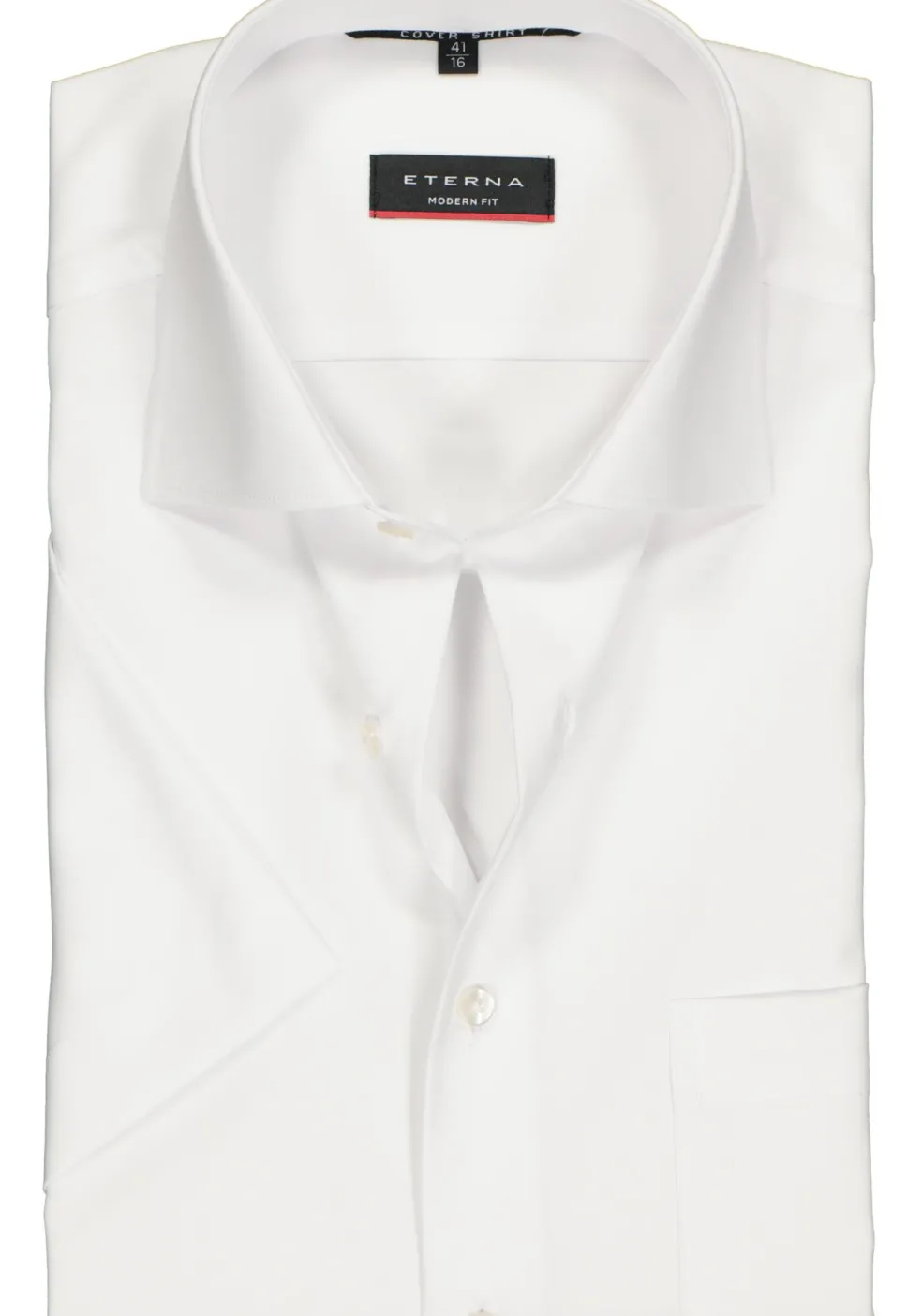 ETERNA modern fit overhemd, niet doorschijnend twill met korte mouw, wit