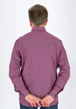 ETERNA modern fit overhemd, popeline, roze geruit (contrast)
