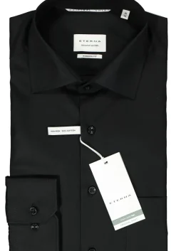 ETERNA modern fit overhemd, popeline, zwart