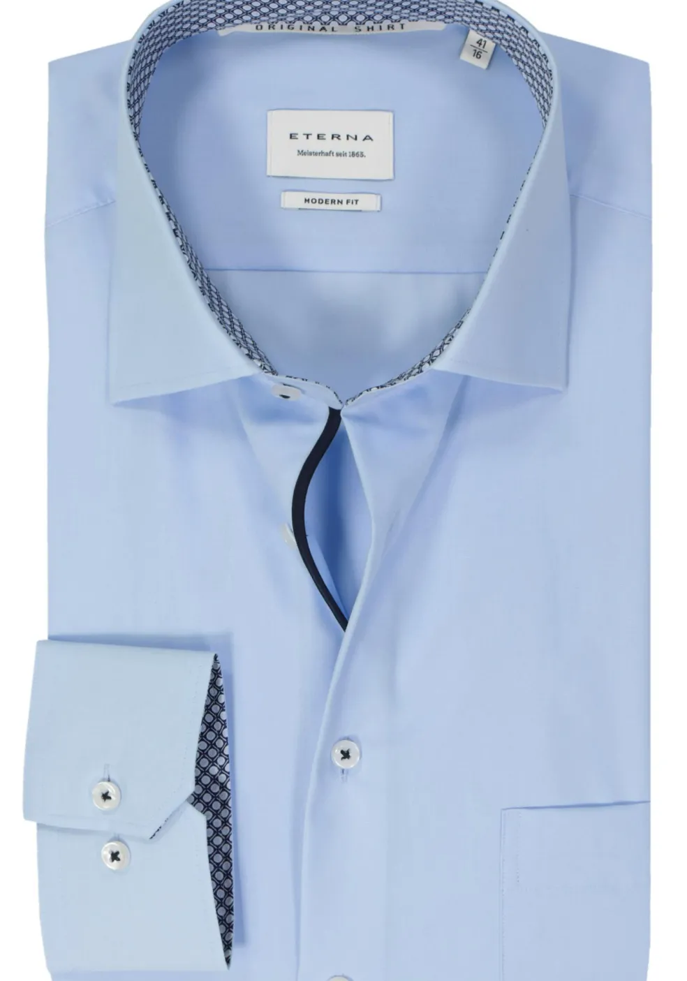 ETERNA modern fit overhemd, popeline, lichtblauw