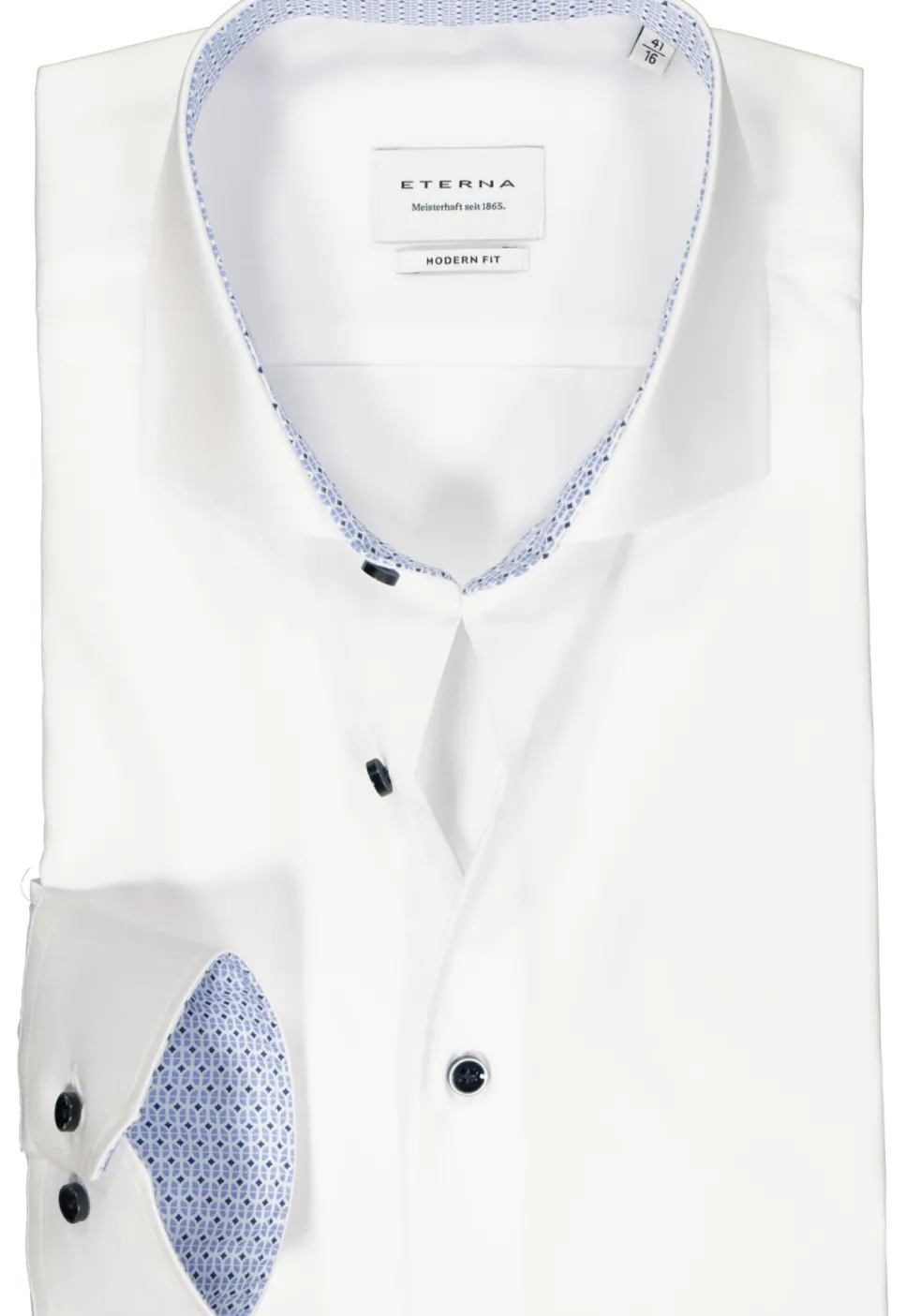 ETERNA modern fit overhemd, popeline, wit (contrast)