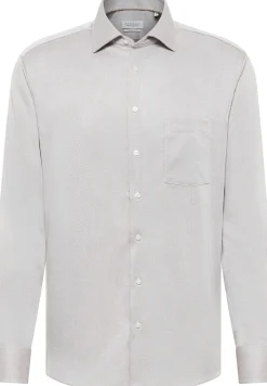 ETERNA modern fit overhemd, structuur, beige