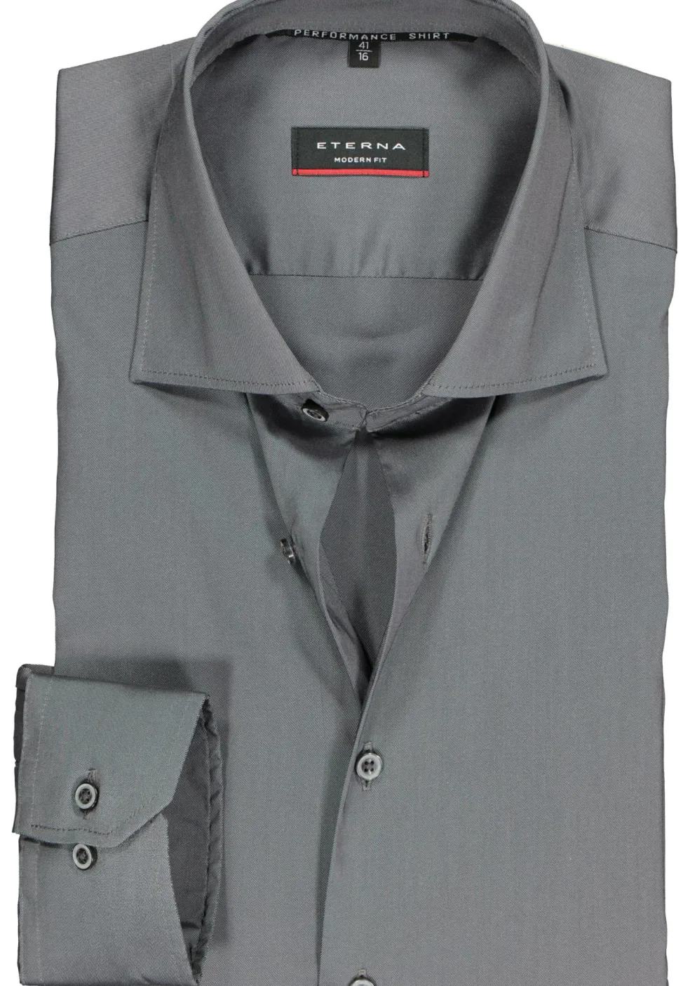ETERNA modern fit overhemd, superstretch lyocell heren overhemd, antraciet grijs
