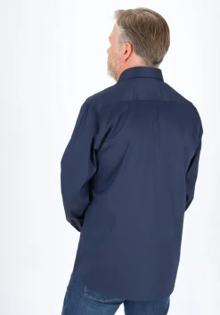 ETERNA modern fit overhemd, superstretch lyocell heren overhemd, donkerblauw