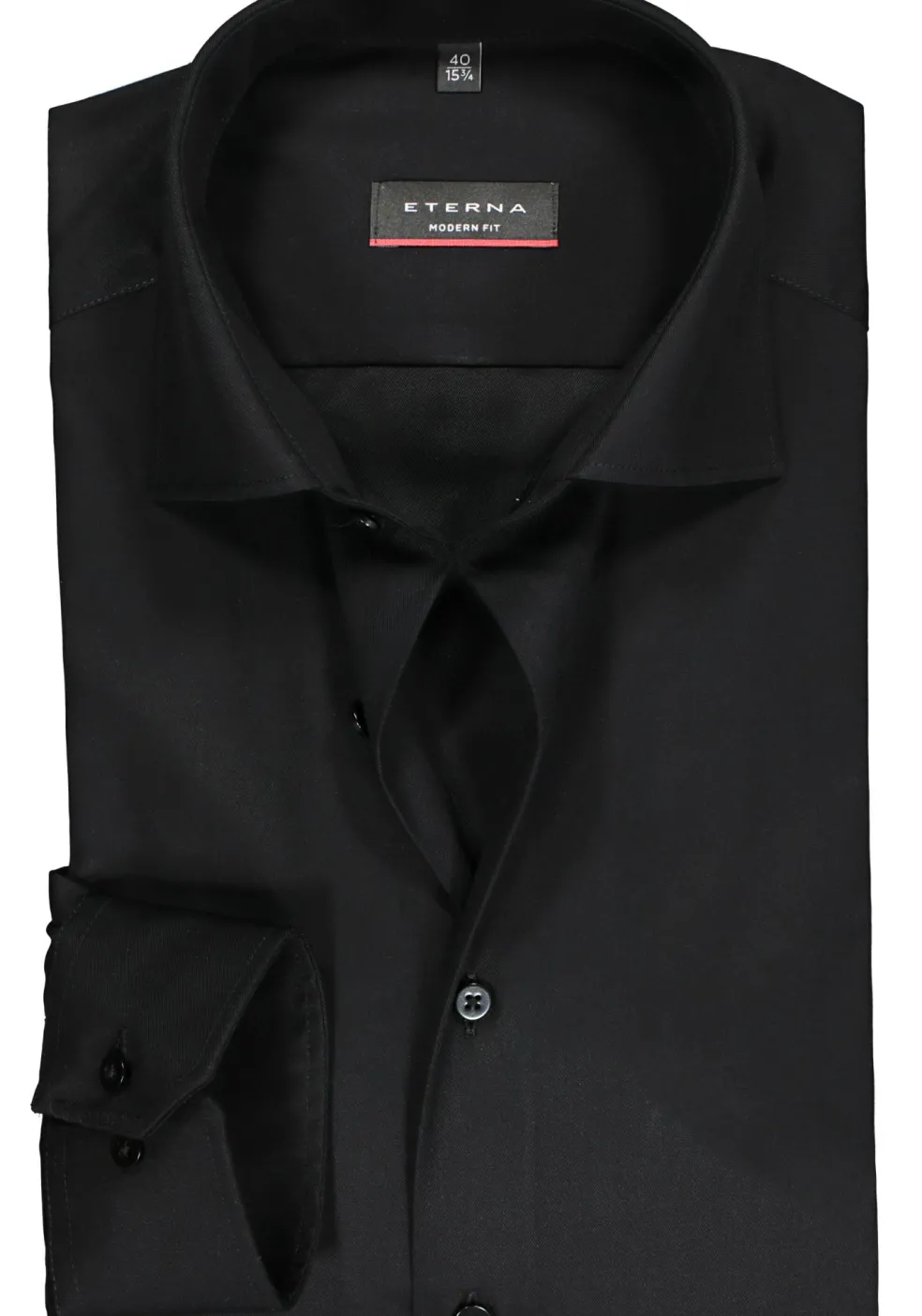 ETERNA modern fit overhemd, twill heren overhemd, zwart